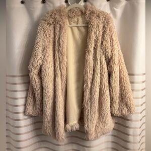 Altar'd State Cream Teddy/Fur Jacket